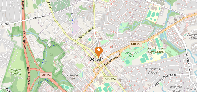 Town map of Bel Air, Maryland